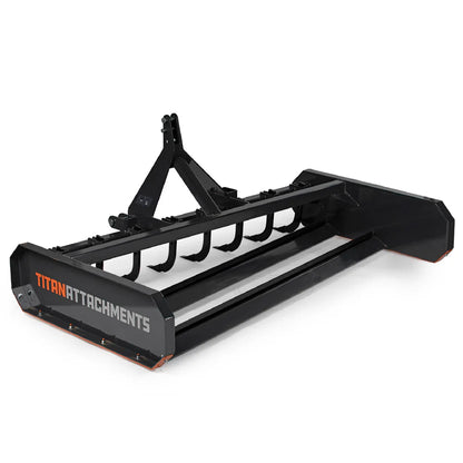 Titan Attachments Land Leveler & Grader | Width 6'–7' Rake | Dual Reversible Blades | 615–663 lbs | Horsepower 30–60 HP | For Tractor