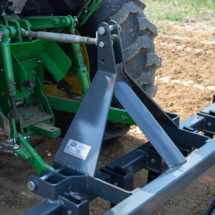 Titan Attachments Land Leveler & Grader | Width 6'–7' Rake | Dual Reversible Blades | 615–663 lbs | Horsepower 30–60 HP | For Tractor