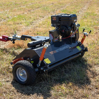 Titan Attachments Flail Mower | 48" Cutting Width | Briggs & Stratton Engine | Tow-Behind | 570 lb | Horsepower 13.5 HP (420cc) | For ATV/UTV
