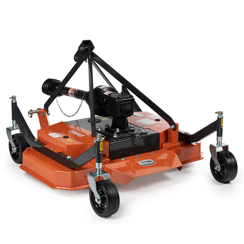 Titan Attachments Finish Mower | 3 Point Hitch | 48"–72" Cutting Width | 0.4"–3.2" Height | 430–519 lbs | 18–50 HP | For Tractors