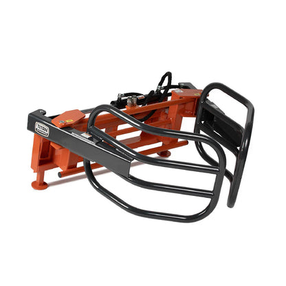 Titan Attachments Round Hay Bale Gripper | Width 52.75″ | 30–77″ Clamp Range | 2,200 lb Lift | 10–20 GPM | For Skid Steer