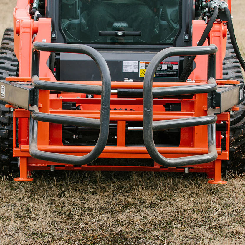 Titan Attachments Round Hay Bale Gripper | Width 52.75″ | 30–77″ Clamp Range | 2,200 lb Lift | 10–20 GPM | For Skid Steer