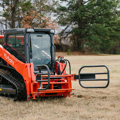 Titan Attachments Round Hay Bale Gripper | Width 52.75″ | 30–77″ Clamp Range | 2,200 lb Lift | 10–20 GPM | For Skid Steer
