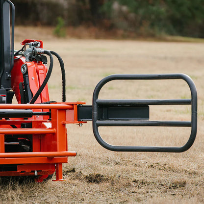 Titan Attachments Round Hay Bale Gripper | Width 52.75″ | 30–77″ Clamp Range | 2,200 lb Lift | 10–20 GPM | For Skid Steer