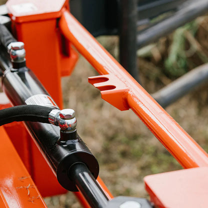 Titan Attachments Round Hay Bale Gripper | Width 52.75″ | 30–77″ Clamp Range | 2,200 lb Lift | 10–20 GPM | For Skid Steer