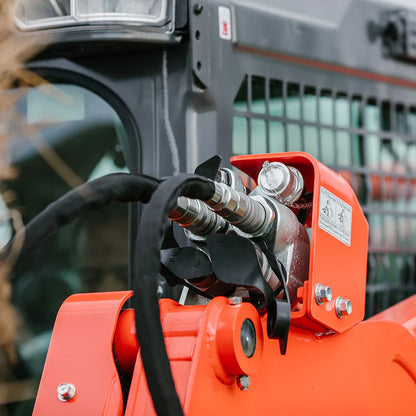 Titan Attachments Round Hay Bale Gripper | Width 52.75″ | 30–77″ Clamp Range | 2,200 lb Lift | 10–20 GPM | For Skid Steer