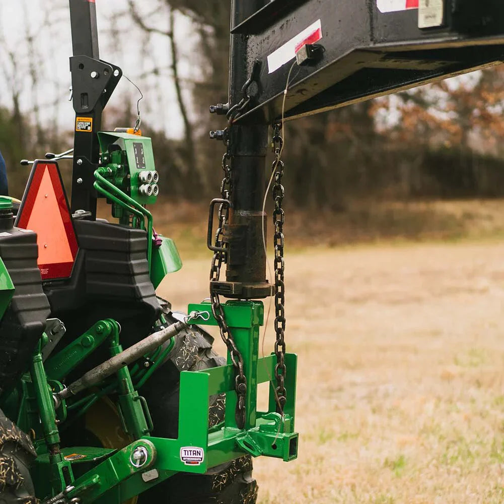 Titan Attachments Drawbar Hitch | Width 25.75" | 560 lb Suitcase Weight Rack | 2 5/16" Gooseneck Ball | Horsepower Up To 45 HP | For Tractor
