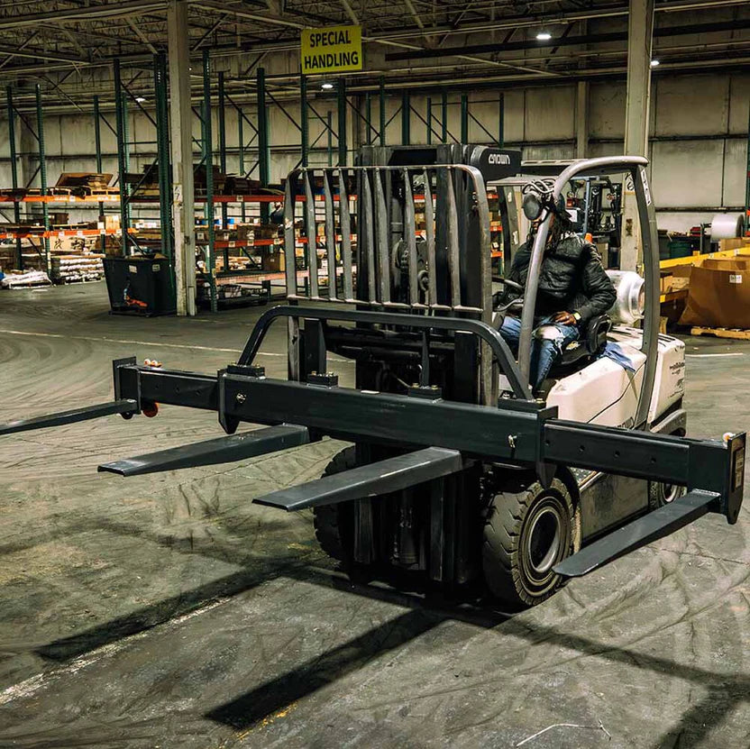 Titan Attachments Fork Spreader | Width 10 FT | 36" Forks | Dual 5-Ton Hooks | Machine Size 8–12 Ton (16,000–24,000 lbs) | For Telehandler/Forklift Compatible
