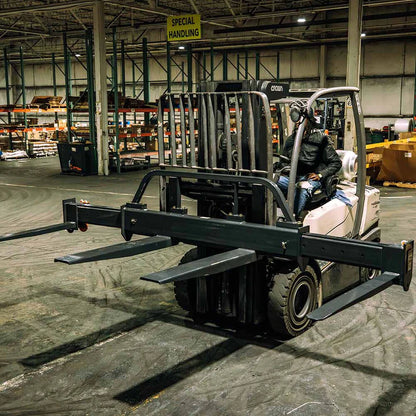 Titan Attachments Fork Spreader | Width 10 FT | 36" Forks | Dual 5-Ton Hooks | Machine Size 8–12 Ton (16,000–24,000 lbs) | For Telehandler/Forklift Compatible