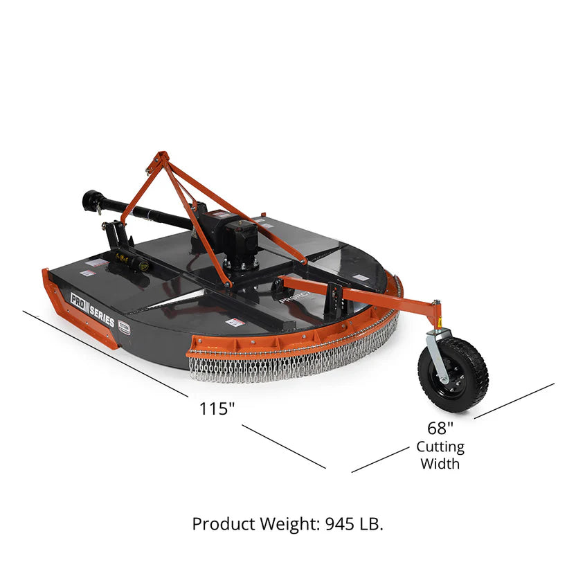Titan Attachments PRO Series Rotary Cutter | 2″ Mulching Capacity | 5′–6′ Cutting Width | Rear Discharge | Heavy-Duty Brush Mower | 25–90 HP | For Tractors