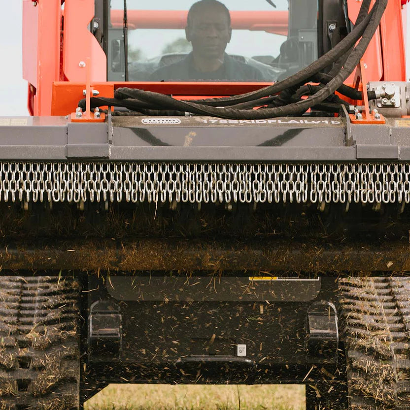 Titan Attachments Flail Mower | Hydraulic Hammer Blade Mulcher | Cutting Width 60" & 68" |  Oil Flow13–21 GPM | For Skid Steers
