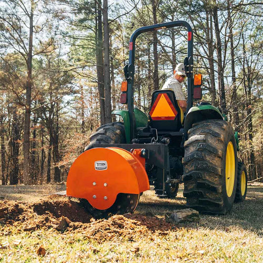 Titan Attachments PTO Stump Grinder | 24" Cutting Wheel | 6.7" Depth | 540 RPM | 15–45 HP | For Tractors