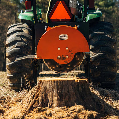 Titan Attachments PTO Stump Grinder | 24" Cutting Wheel | 6.7" Depth | 540 RPM | 15–45 HP | For Tractors