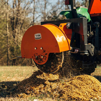 Titan Attachments PTO Stump Grinder | 24" Cutting Wheel | 6.7" Depth | 540 RPM | 15–45 HP | For Tractors