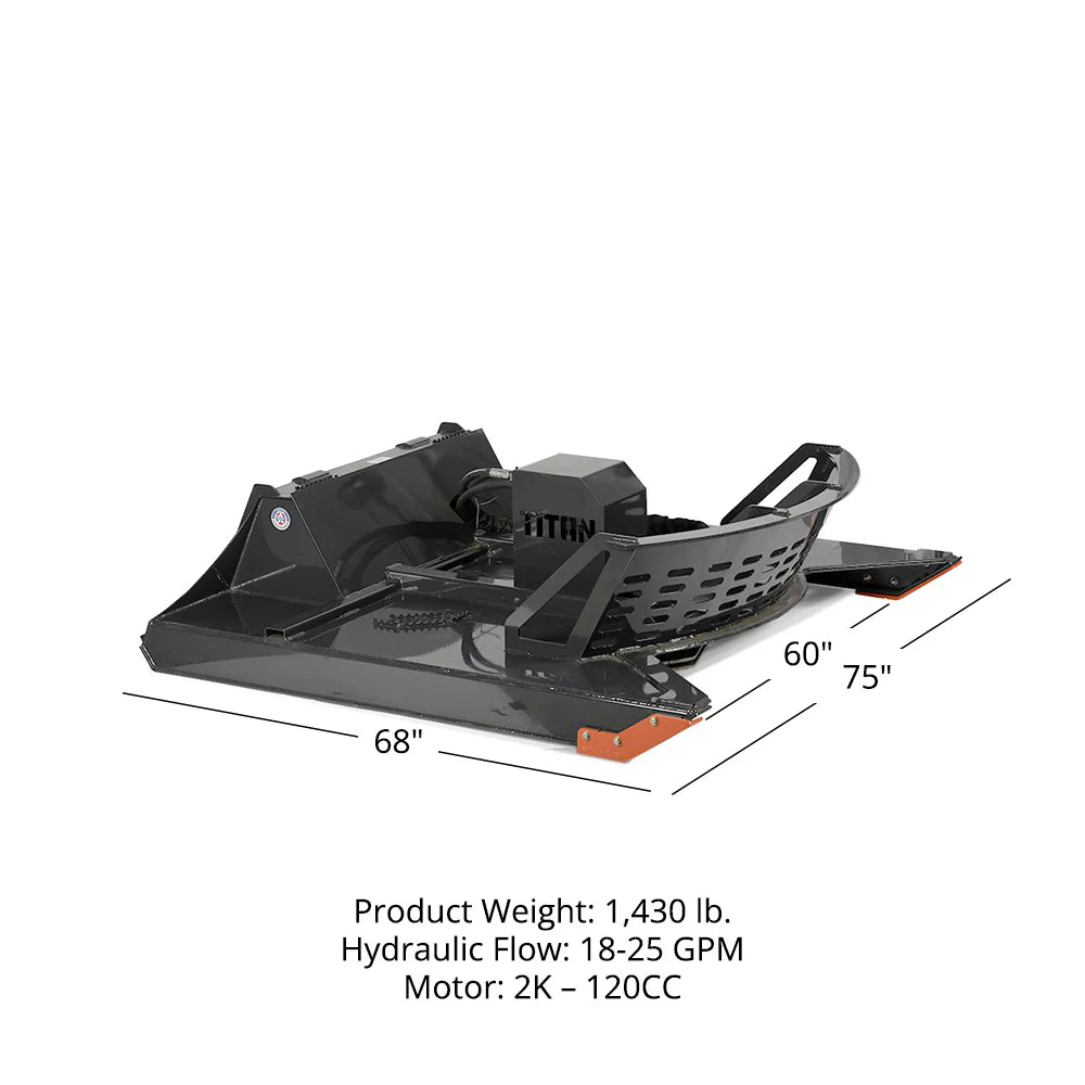 Titan Attachments 60" & 72" Usa Made Skid Steer Brush Cutter