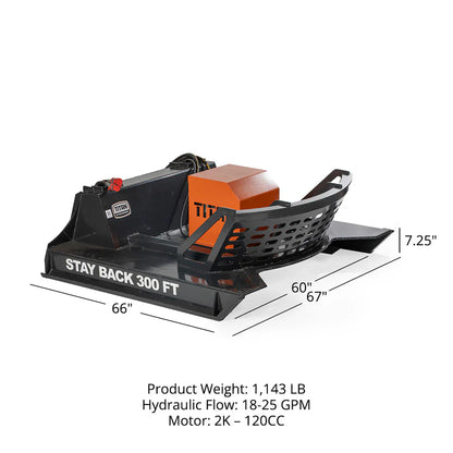 Titan Attachments Brush Cutter | 60" Width | 8" Dia. Capacity | 18–25 GPM | For Skid Steers
