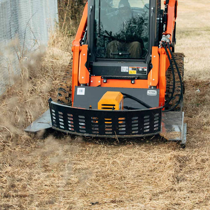 Titan Attachments Economy Series Brush Cutter | 66" Cutting Width | Gear Motor | 3" Dia. Capacity | 14–20 GPM Flow | For Skid Steer