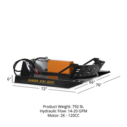 Titan Attachments Economy Series Brush Cutter | 66" Cutting Width | Gear Motor | 3" Dia. Capacity | 14–20 GPM Flow | For Skid Steer