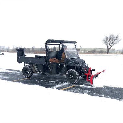 Titan Attachments Snow Plow | 60" Blade Width | Dual Electronic Actuators | 12V Powered | 117 lb | 15–25 HP | For ATV/UTV