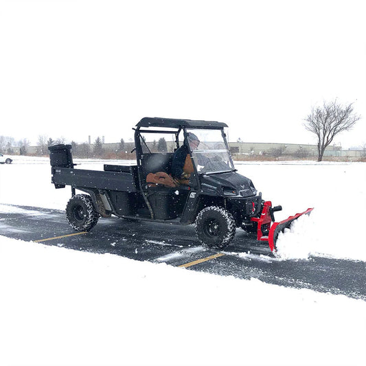 Titan Attachments Snow Plow | 60" Blade Width | Dual Electronic Actuators | 12V Powered | 117 lb | 15–25 HP | For ATV/UTV