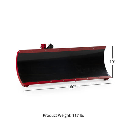 Titan Attachments Snow Plow | 60" Blade Width | Dual Electronic Actuators | 12V Powered | 117 lb | 15–25 HP | For ATV/UTV