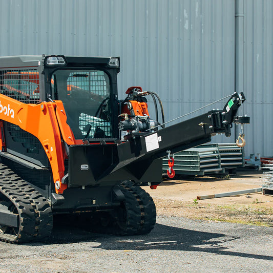 Titan Attachments Crane Jib Attachment | 3-Ton Swivel Hook | 46.25" Width | Oil Flow Range  Flow 4–15 GPM | For Skid Steers