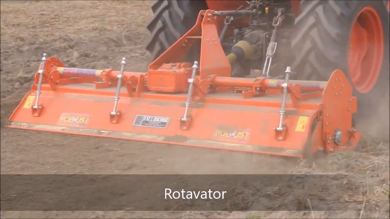 Fieldking | Robust Series Four Speed Rotary Tiller | Model FKDRTMG Series | Widths 5'6" To 9' | Multi-Speed Gearbox | Horsepower 45 To 90 HP | For Tractors