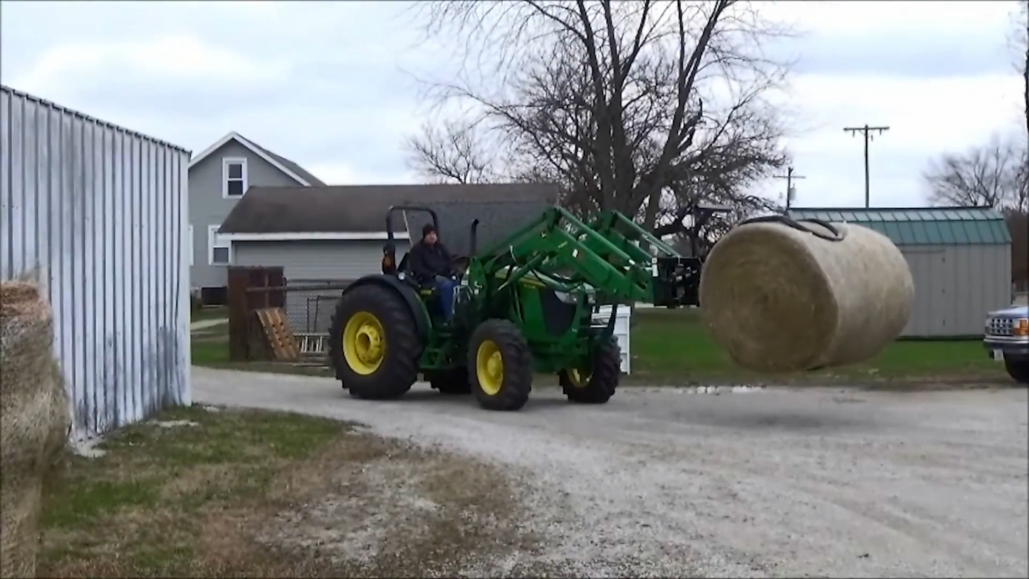 Worksaver | Rotating Bale Hugger | Model 832995/832379 | Capacity 2,200 lb Max | Rotation 110° | Hydraulic Flow 8-12 GPM | For Skid Steer
