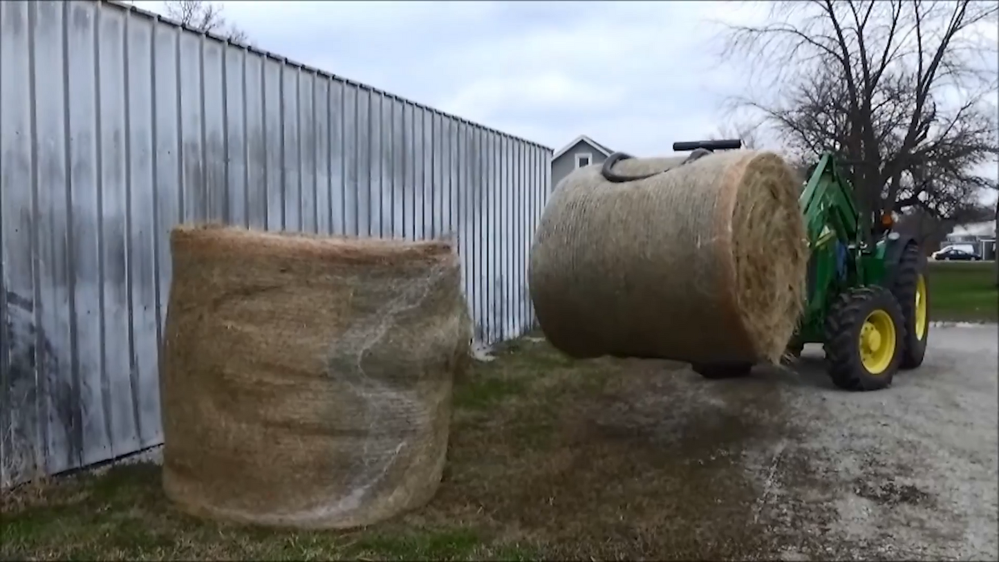Worksaver | Rotating Bale Hugger | Model 832995/832379 | Capacity 2,200 lb Max | Rotation 110° | Hydraulic Flow 8-12 GPM | For Skid Steer