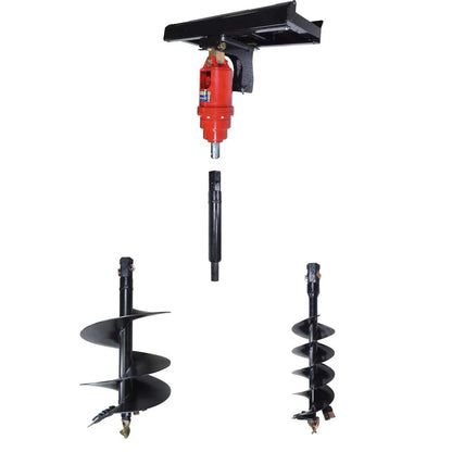 Titan Attachments Hd Skid Steer Auger Contractor Kit W/ Frame, Planetary Drive, Bit, & Extension