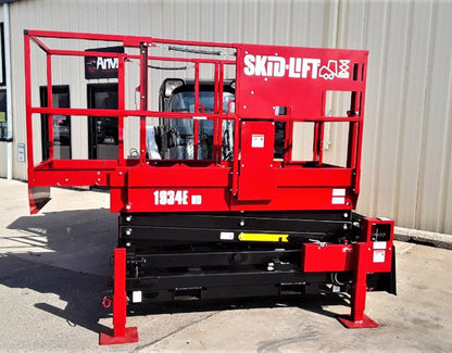 Skid‑Lift Hydraulic Scissor Lift Attachments | Model 1908E HD | Working Height 25′ | 15-20 GPM | For Skid Steers