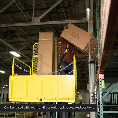 Titan Attachments Work Platform | Mobile Forklift-Raised | 54" x 54" Cage | 320 lbs Steel Frame | Horsepower 70–120 HP | For Fork Truck