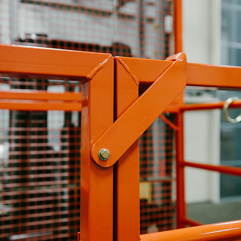 Titan Attachments Safety Cage | Forklift Platform | 45" x 43" Interior | 1,200 lb Capacity | 247 lbs | Standard Forks | 2–3 tons (4,000–6,000 lbs) | For Telehandler