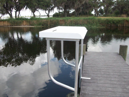 RIO MARINE CUSTOMS | Dock Overhang Fish Cleaning Table | Model SLFCS40-2 | 40" W x 23" D | Space-Saving Dock  | Universal Waterfront Dock