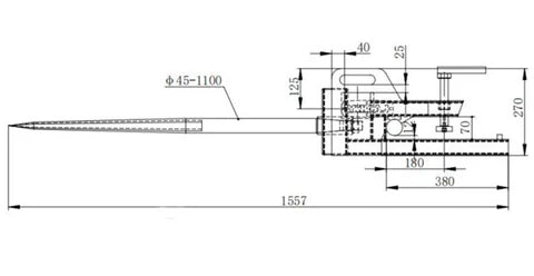 Landy Attachments Clamp-On Bale Spear | Spear Length 43" | 8-30+ GPM | 20-35 HP | For Loaders, Tractors & Skid Steers