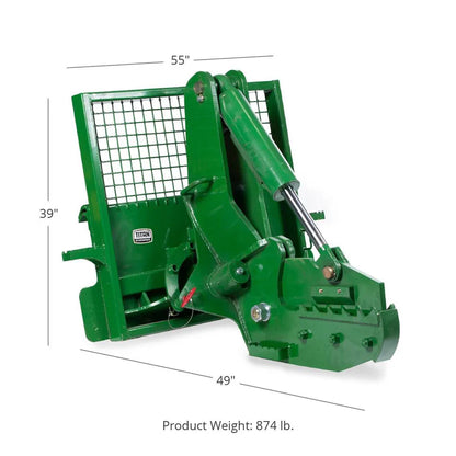 Titan Attachments Rotating Tree Shear | Cutting Force 30 Ton | Width 55″ | 3,000 PSI Max | Manual Rotation +90° | Horsepower 25–90 HP | For Tractors