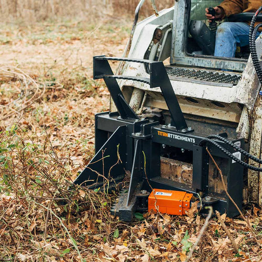 Titan Attachments Post & Tree Puller | 12" Max Opening | 46" Width | 3,000 PSI Clamping Force | 4"x4" Steel Frame | Oil Flow Rate 10–25 GPM | For Skid Steers