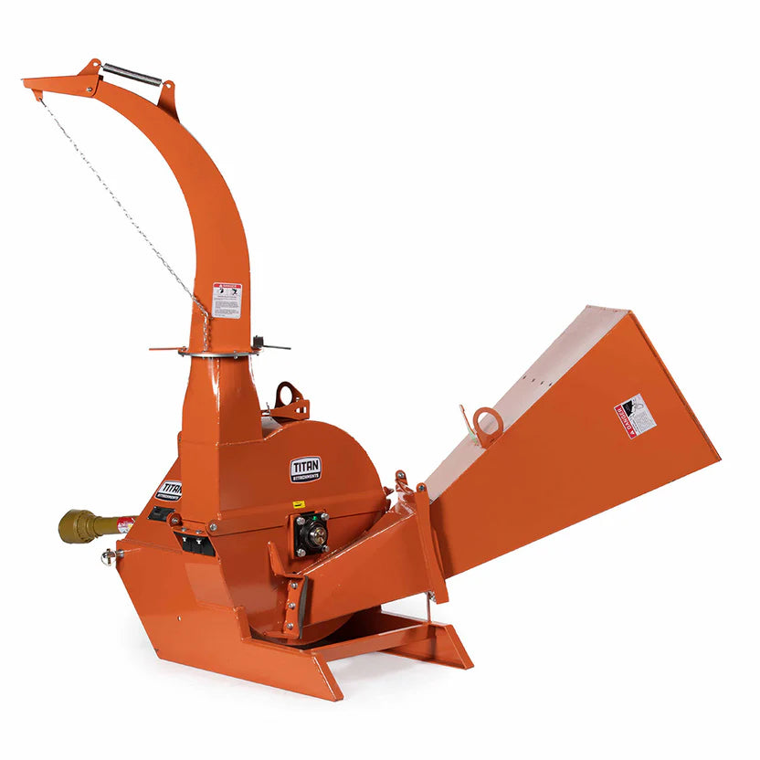 Titan Attachments Wood Chipper | 25"–30" Rotor | 4"–6" Chipping Capacity | 391–721 lbs | Self-Feeding Chute | 20–70 HP | For Tractors