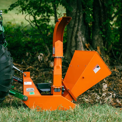 Titan Attachments Wood Chipper | 25"–30" Rotor | 4"–6" Chipping Capacity | 391–721 lbs | Self-Feeding Chute | 20–70 HP | For Tractors