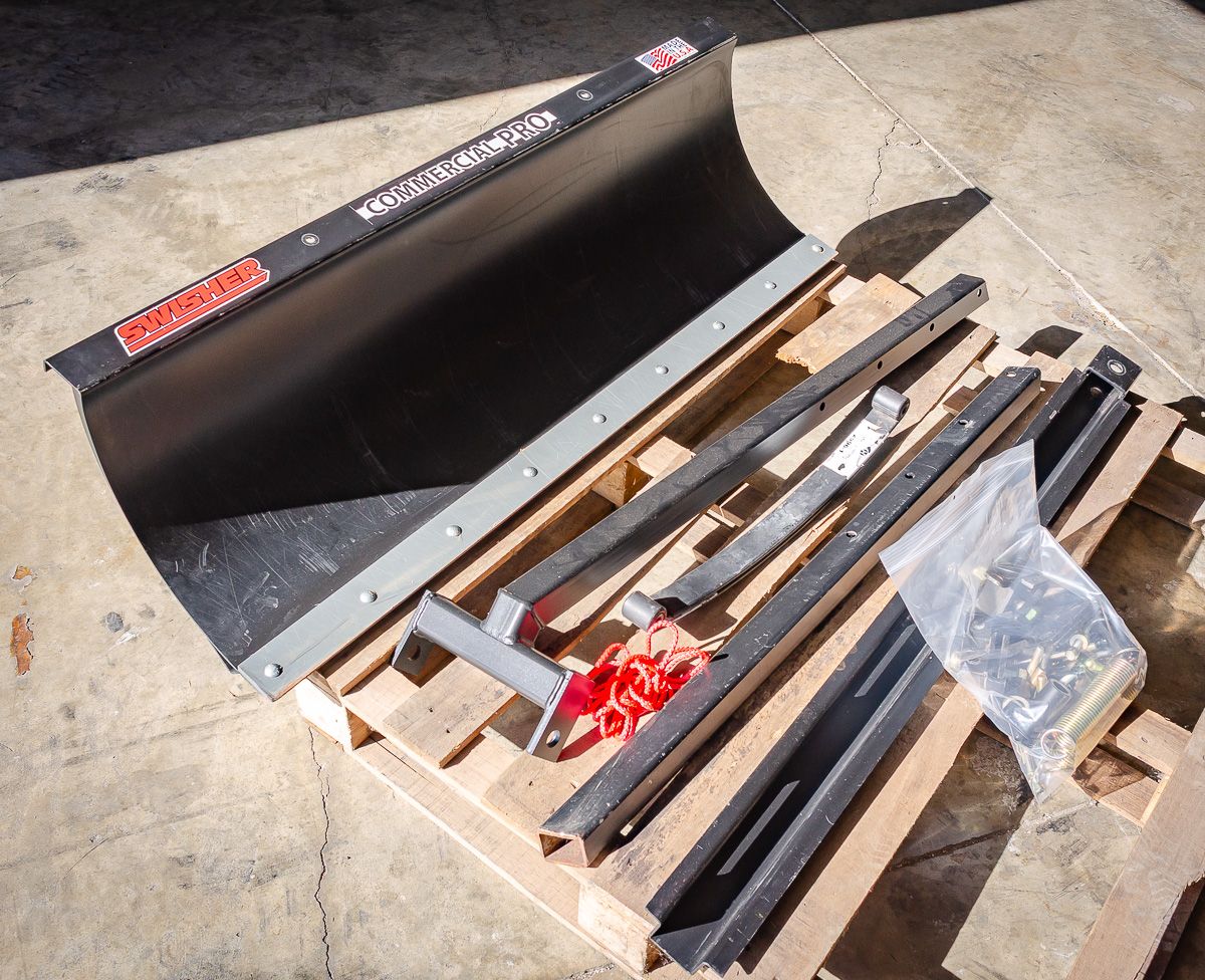 Swisher Commercial Pro ATV Snow Plow | Model 19975-B | 50" Blade Width | 5 Angle Adjustments | Durable Steel Construction | Horsepower 15 To 20 HP | For ATV & UTV