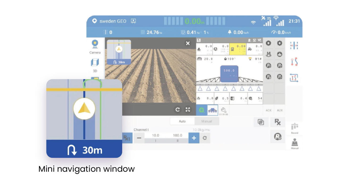 Sveaverken | F200 Max Auto Steer System | 12.1" Display | Electric Power Steering | Precision Accuracy 2.5 cm | Precision Steering | Horsepower 120 To 500 HP | For Tractor