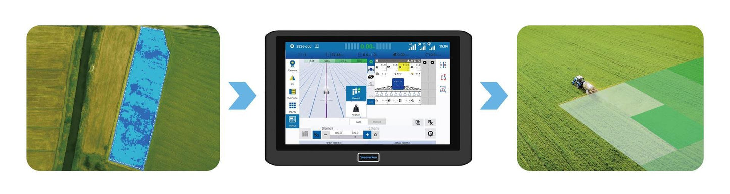 Sveaverken | F200 Auto Steer System | GNSS Guidance | 2.5cm Accuracy | 9 To 36 V Power Supply | Horsepower 60 To 500 HP | For Tractors