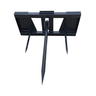 STOUT | Heavy Duty Round Bale Spear | 3-Prong Forged Spears | 2"x48" Main Spear | Weight 280 Lbs. | For Skid Steer
