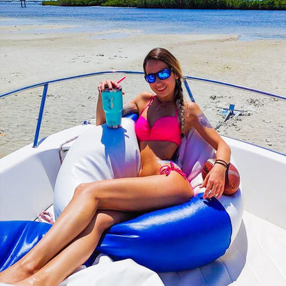 Ocean-Tamer Round Marine Bean Bag Chair | Small, Medium & Large Sizes | Width 33″–36″ | Up to 275 lbs Capacity | For Boats, Yachts & Outdoor Use