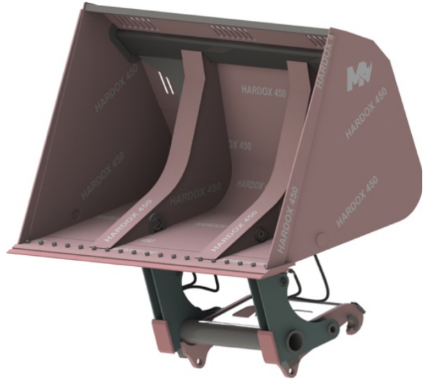 Mazio Fronts Loader High Tip (Dump) Bucket | Width 2500mm | Hardox 450 Material | For Loaders