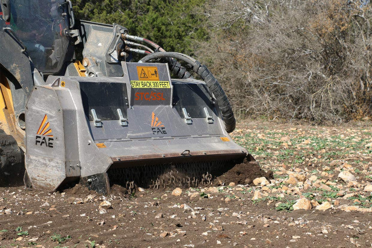 FAE | Stone Crusher | Model STC/SSL-150 | Width 62.6" | Hydraulic Flow 110–150 GPM | For Skid Steers