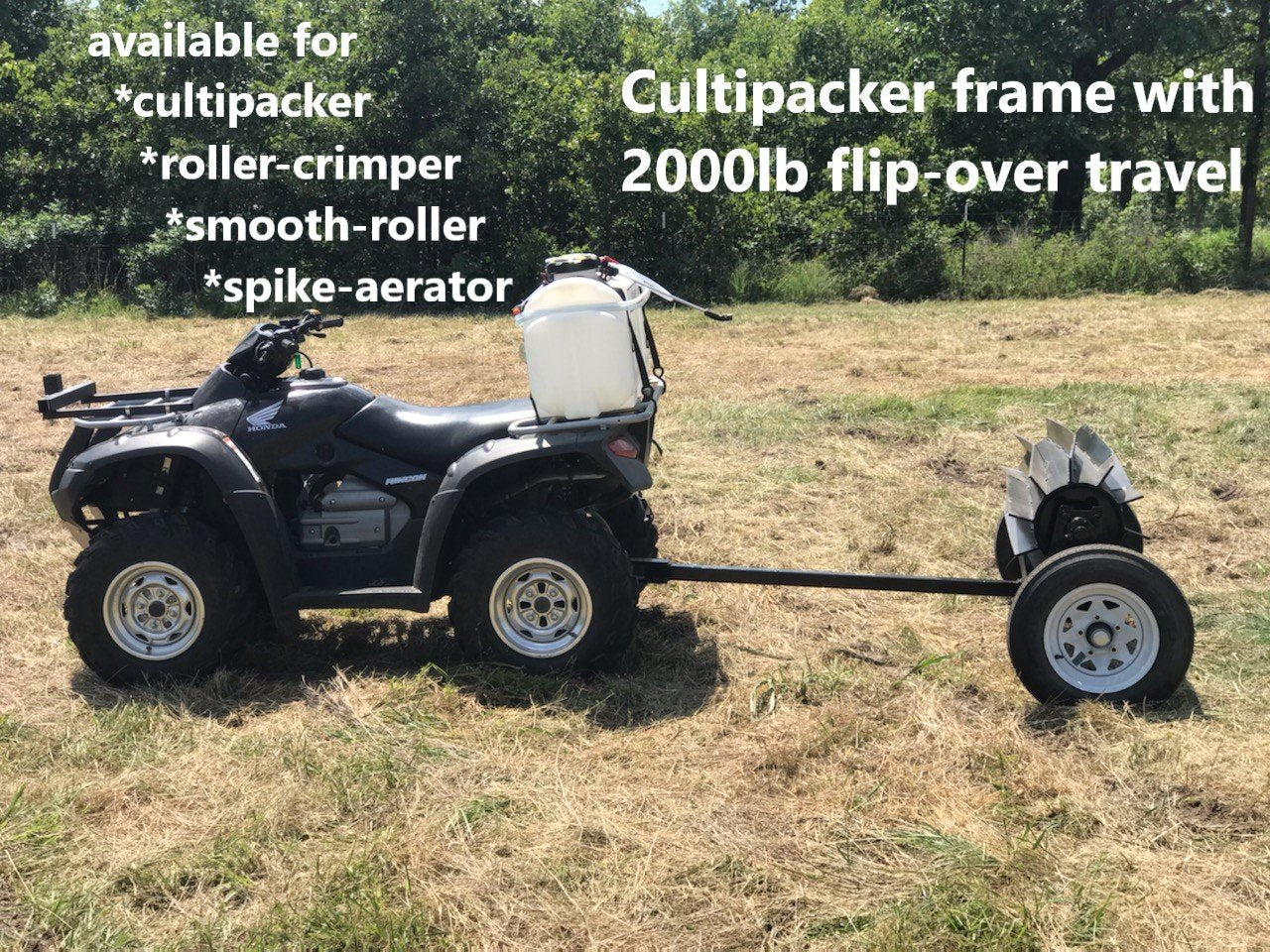 8 Foot Roller Crimper 3 Point - Pull Type Dry/Wet for Food Plots