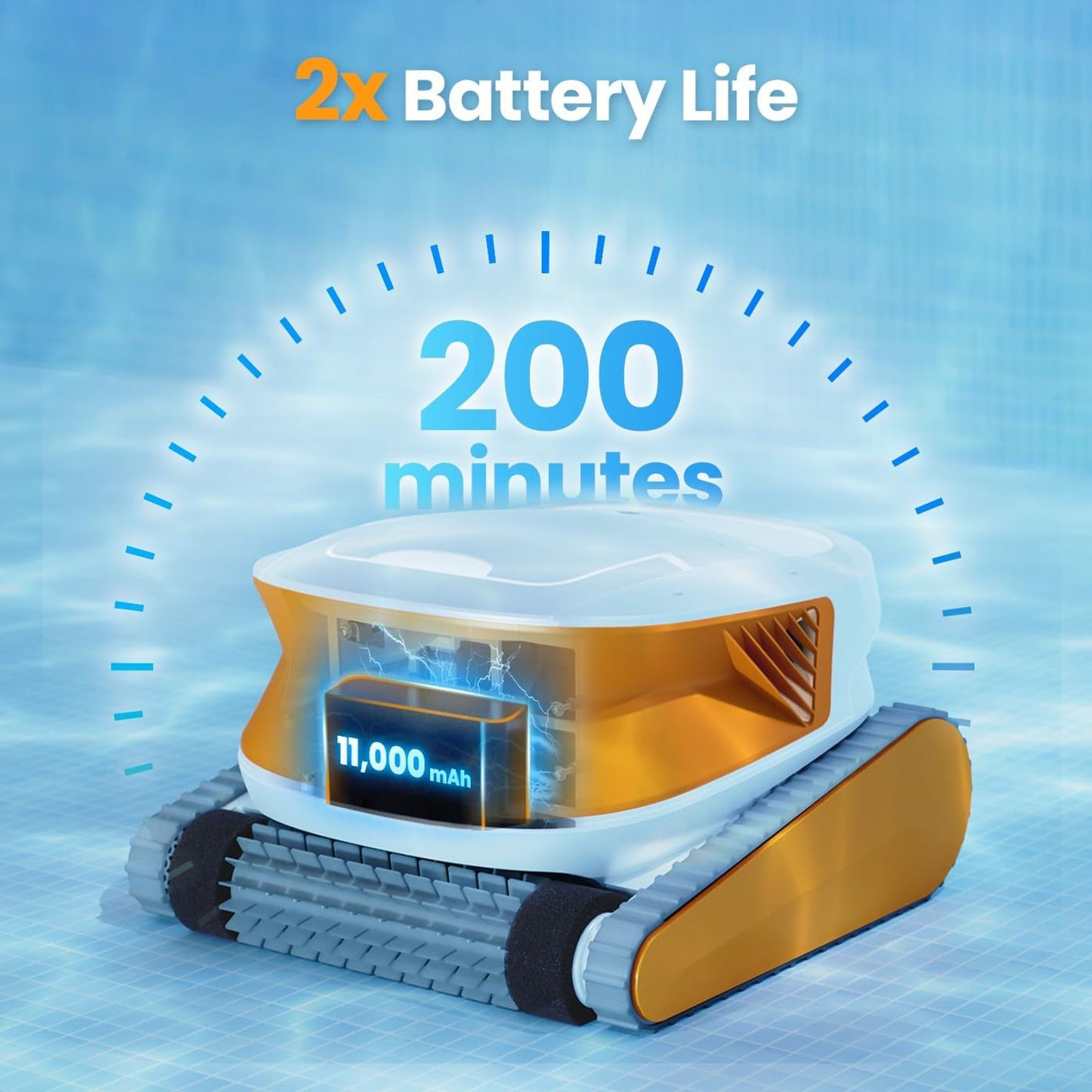 Chasing Cleaner Hydro 3 Cordless Essential Pool Cleaner | Pool Size 860.8–1076 Sq.ft | Charging Time 4 H | Battery Time 200 Min