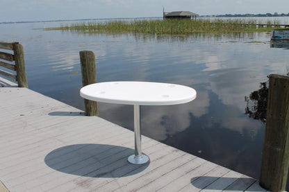 CM Marine Rough Water Oval Cockpit Table | Model RWOT47‑NOPOST | Size 47" x 29" x 2" | Hand‑Laid Fiberglass | For Universal Marine Cockpit