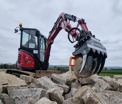 MDE MACHINERY 26.4" TO 75" SCORPION EXCAVATOR GRAPPLE 100% SWEDISH HARDOX STEEL WITH MOUNT & PINS FOR EXCAVATOR